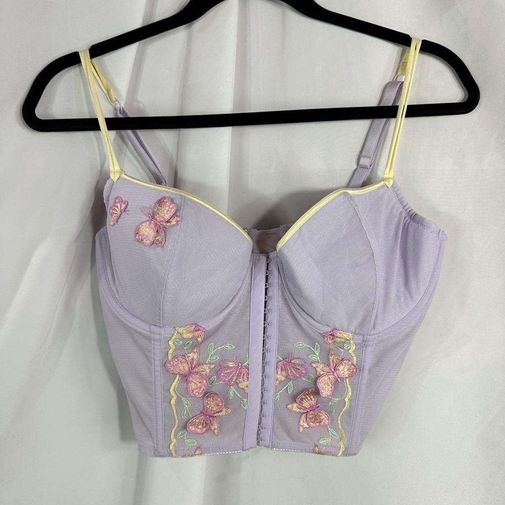 Jezebel lavender mesh butterfly corset size 36D